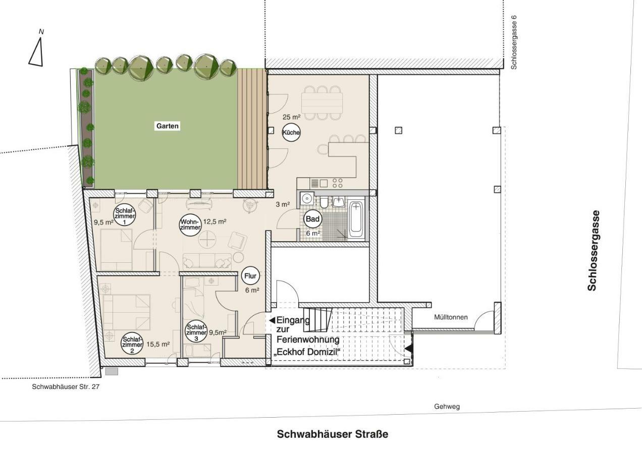 Eckhof Domizil - Grosszuegige Ferienwohnung Mit Kleinem Garten In Der Altstadt Von Gotha Luaran gambar
